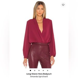 Amanda Uprichard Long Sleeve Hera Bodysuit.